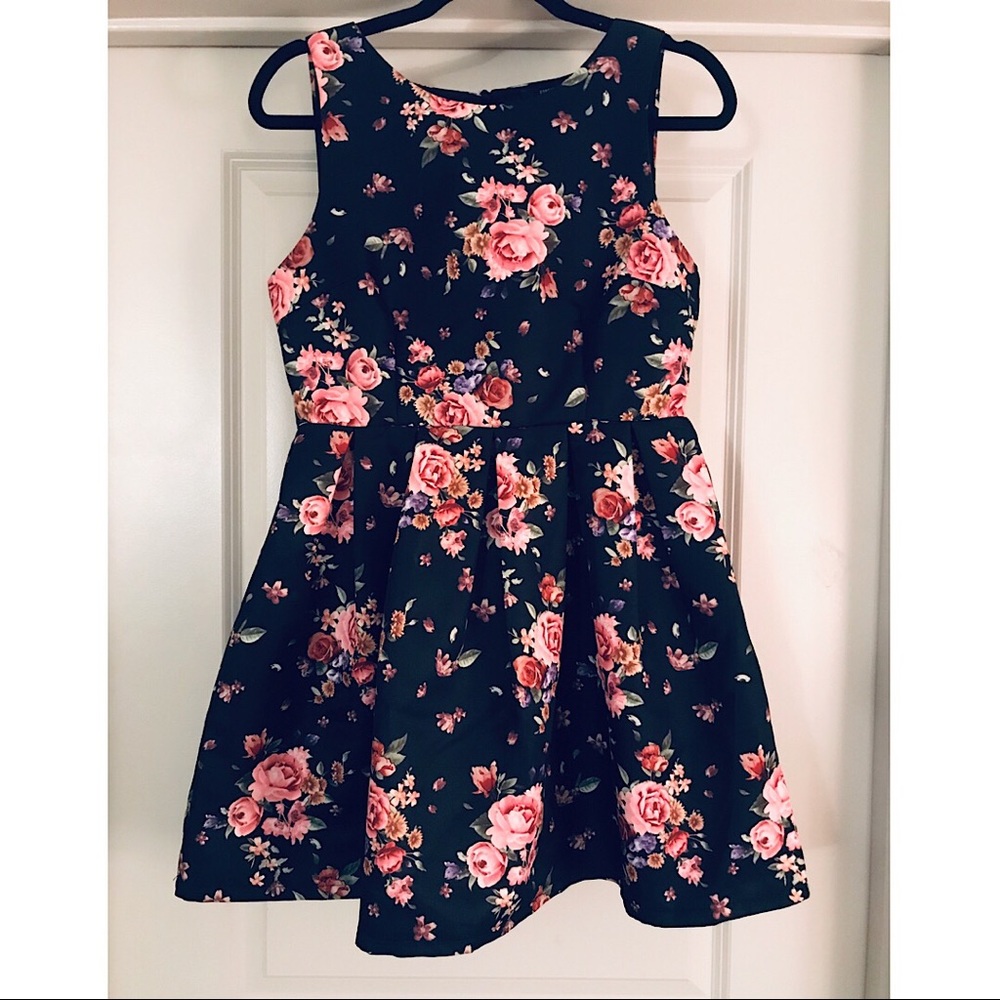 Floral Structured Mini Dress